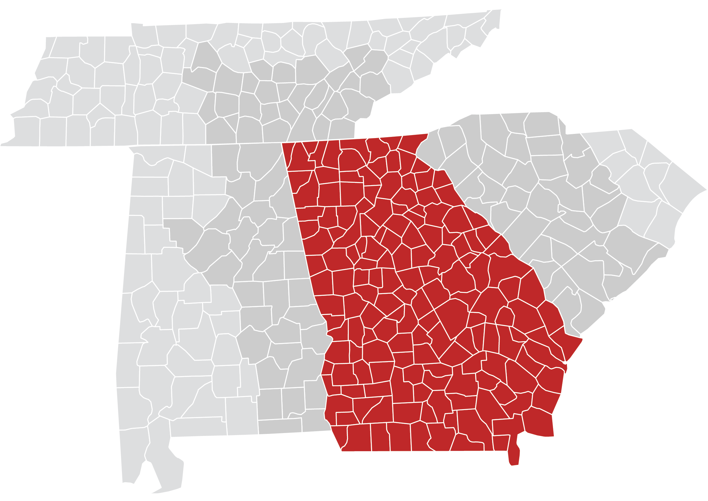 The counties we service in Georgia.